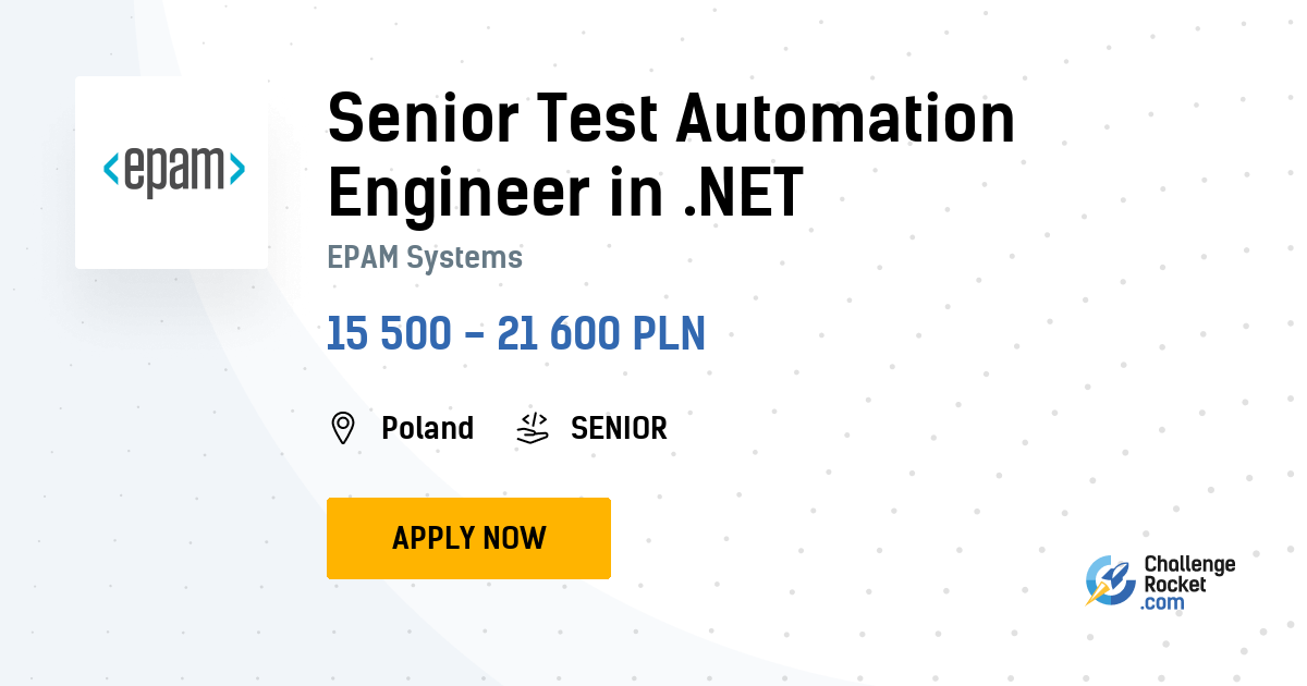 Senior Test Automation Engineer in .NET @ EPAM Systems ...
