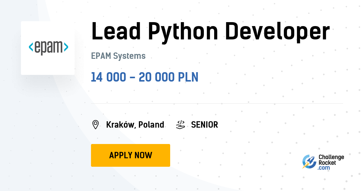 Lead Python Developer EPAM Systems