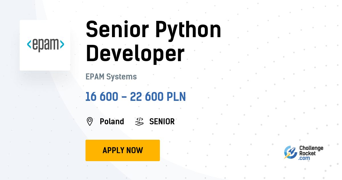 Senior Python Developer @ EPAM Systems | ChallengeRocket.com