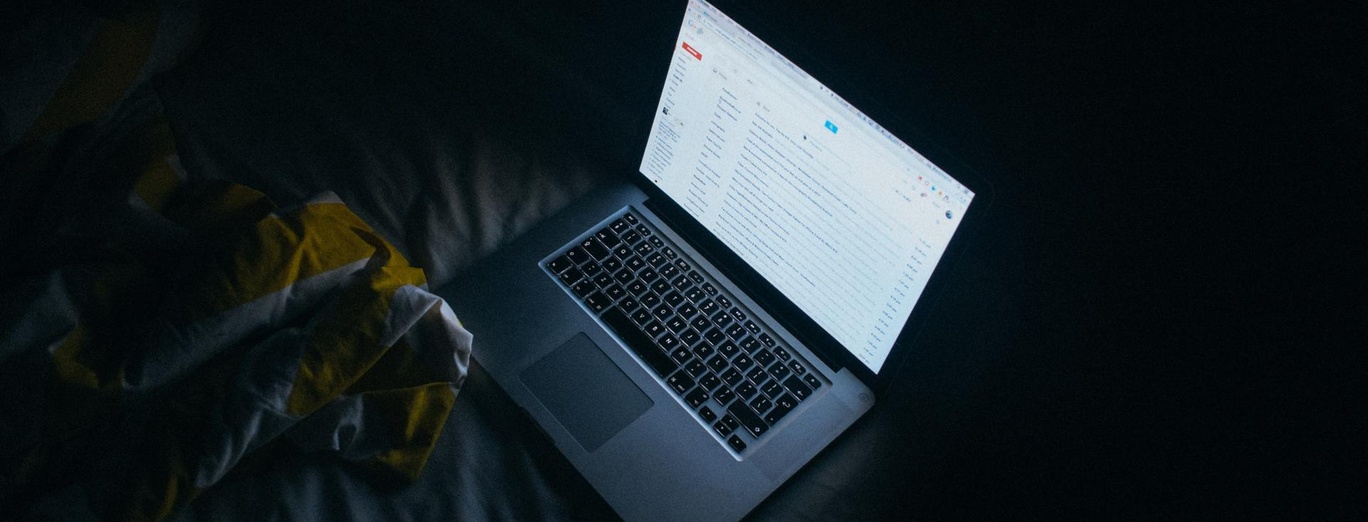 Laptop on the bed