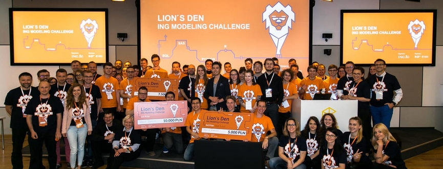 Participants and organizers of Lion’s Den ING Modeling Challenge