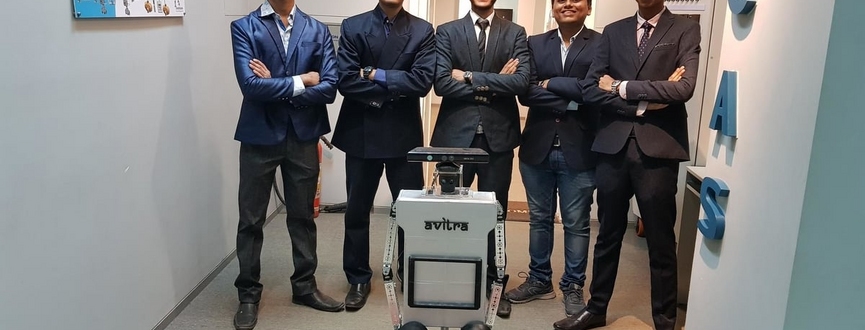 Team with their hackathon's project Avitra- Reconnaissance Robot