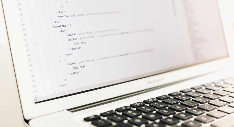 coding on laptop