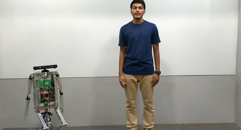 Amit with Avitra- Reconnaissance Robot