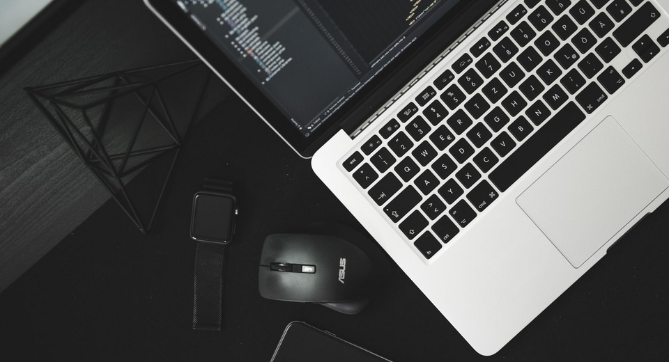 laptop with code, programming languages